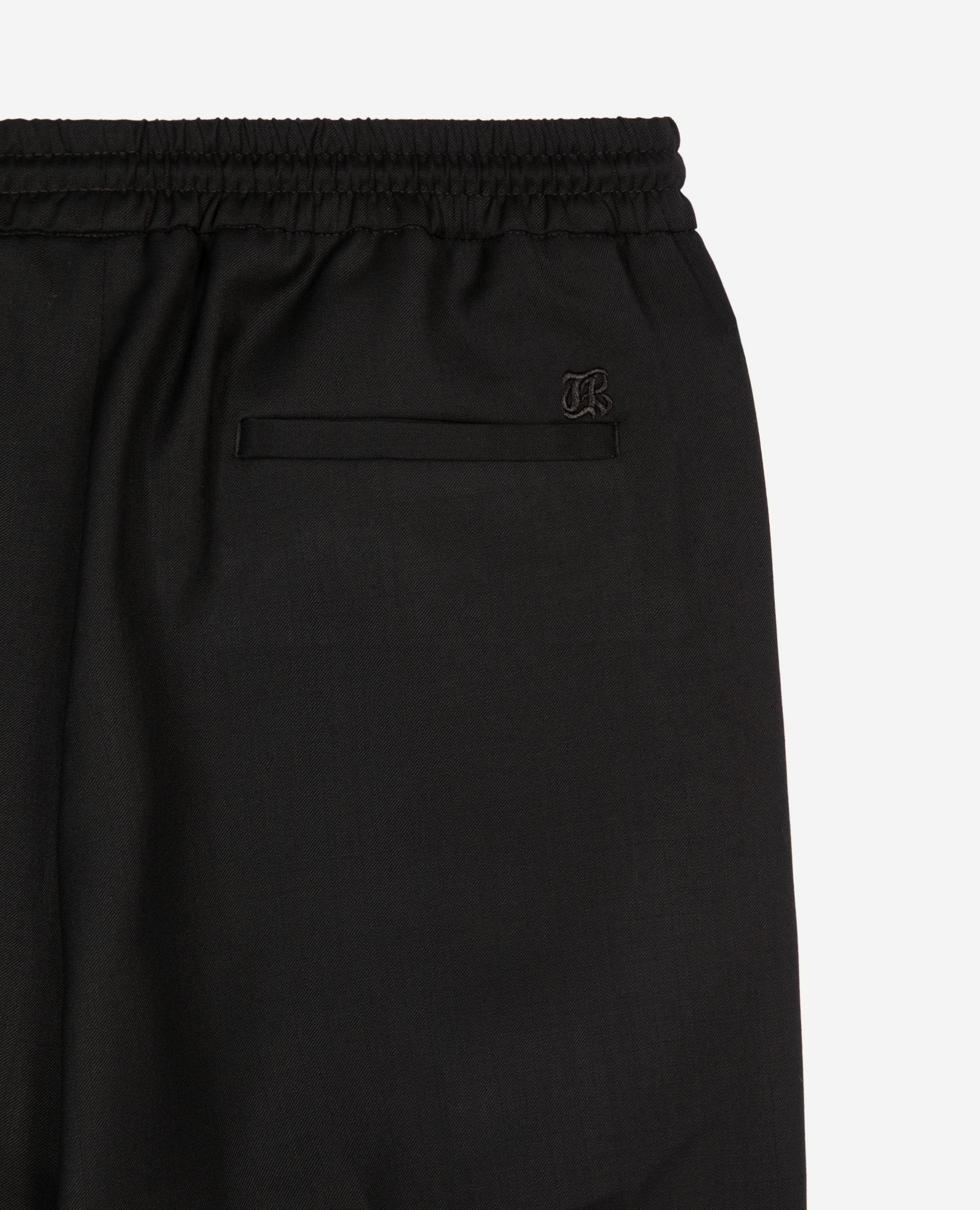 Pantalon droit en laine noir, BLACK, hi-res image number null
