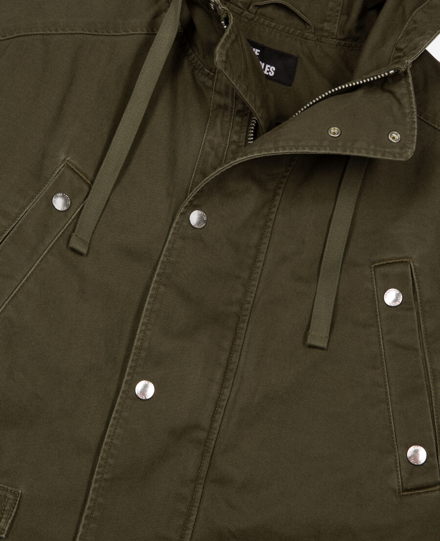 The Kooples HOMME KAKI parka à capuche kaki