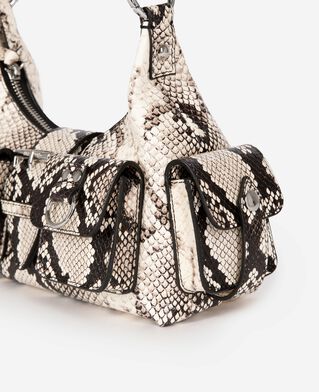 The Kooples DAMEN BLACK WHITE kleine amelia-tasche aus leder mit python-effekt