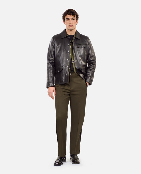 The Kooples HOMME BLACK veste en cuir noire