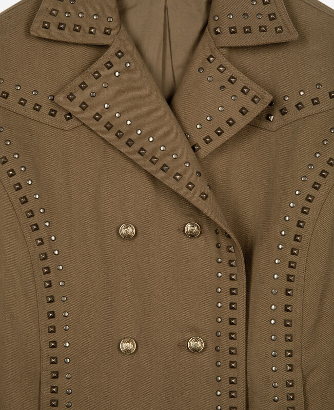 The Kooples FEMME KAKI caban avec studs et perles kaki