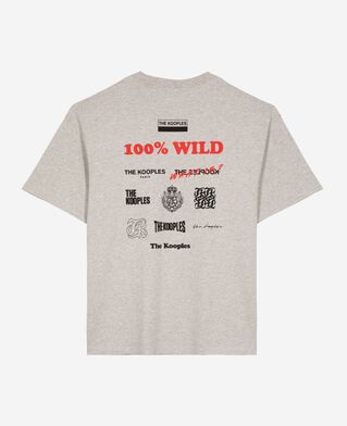 The Kooples HOMME LIGHT GREY MELANGE t-shirt à sérigraphie gris