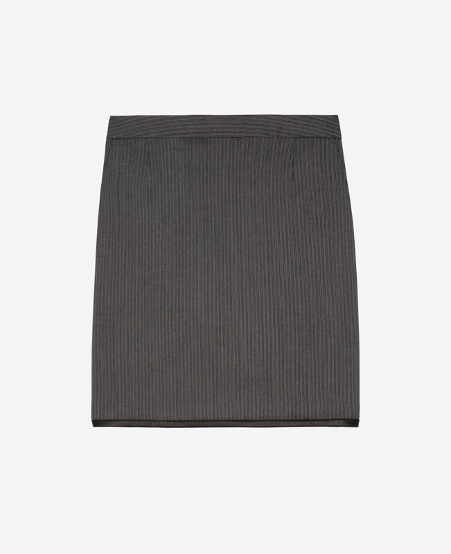The Kooples FEMME DARK GREY jupe courte à rayures grise