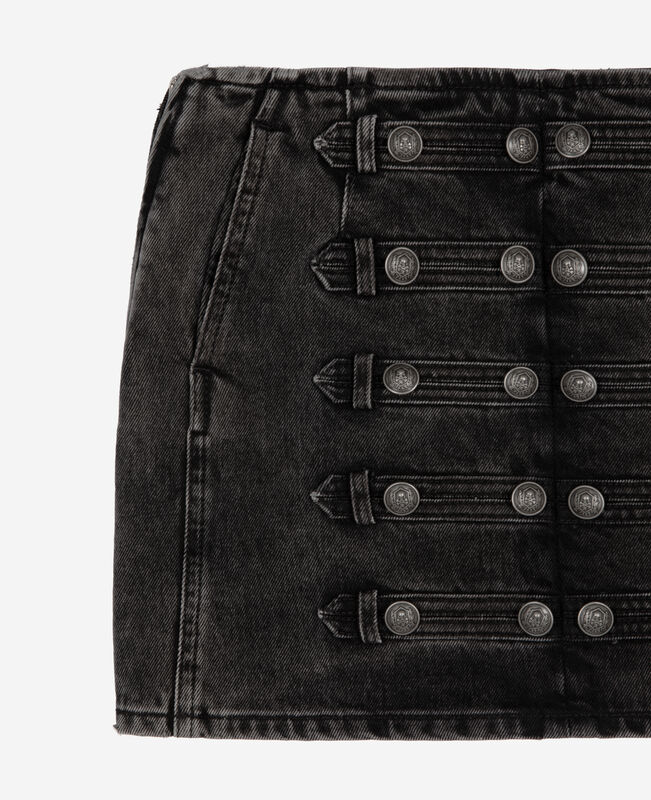 The Kooples FEMME BLACK WASHED jupe courte en denim grise