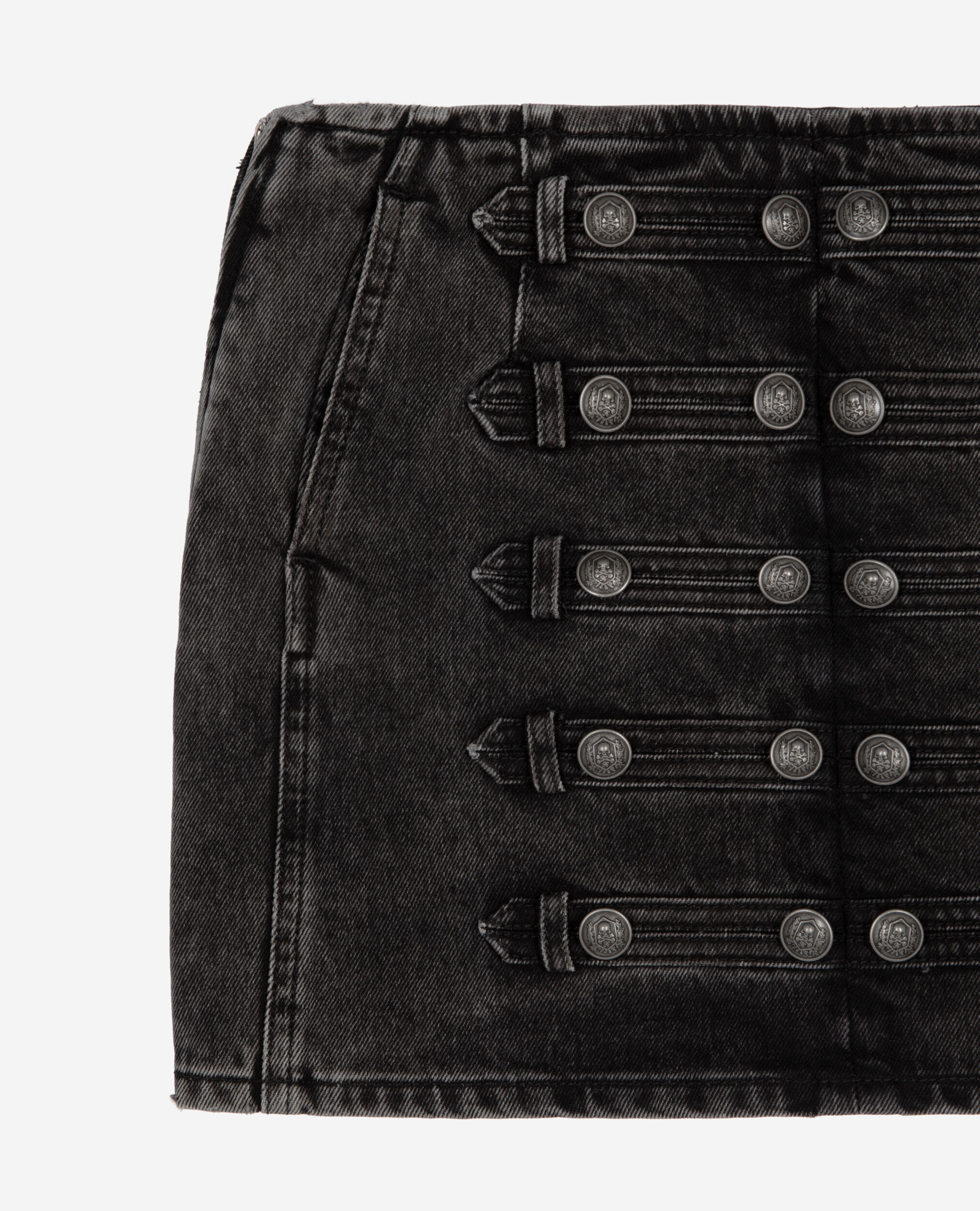 Jupe courte en denim grise, BLACK WASHED, hi-res image number null
