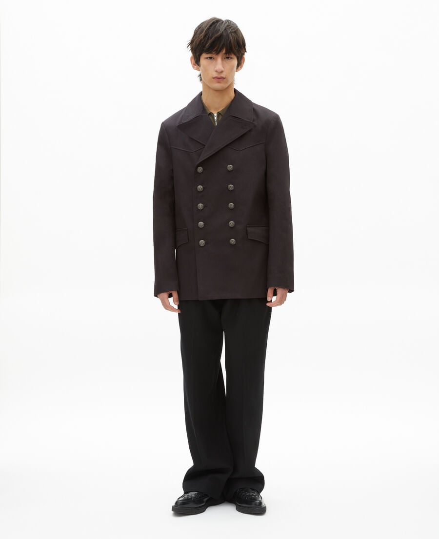 The Kooples MEN DARK GREY grey cotton coat