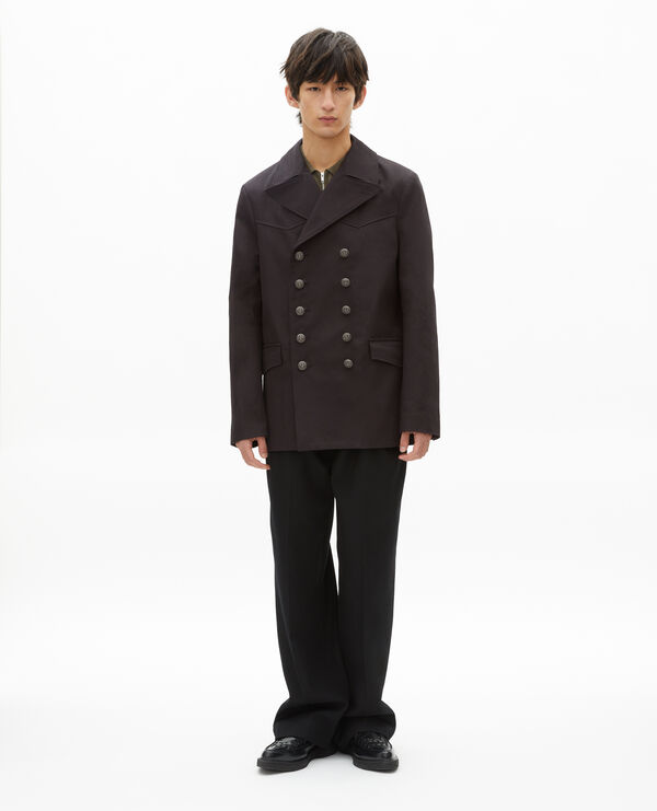 The Kooples HOMME DARK GREY manteau en coton gris