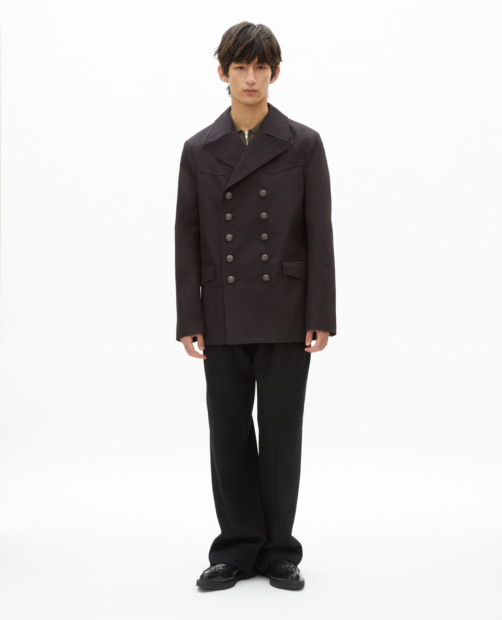 Manteau en coton gris, DARK GREY, hi-res image number null