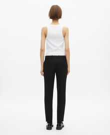 The Kooples FEMME BLACK pantalon tailleur en crêpe noir coupe droite