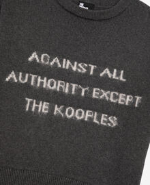 The Kooples FEMME MIDDLE GREY MEL/WHITE pull manches courtes sérigraphie