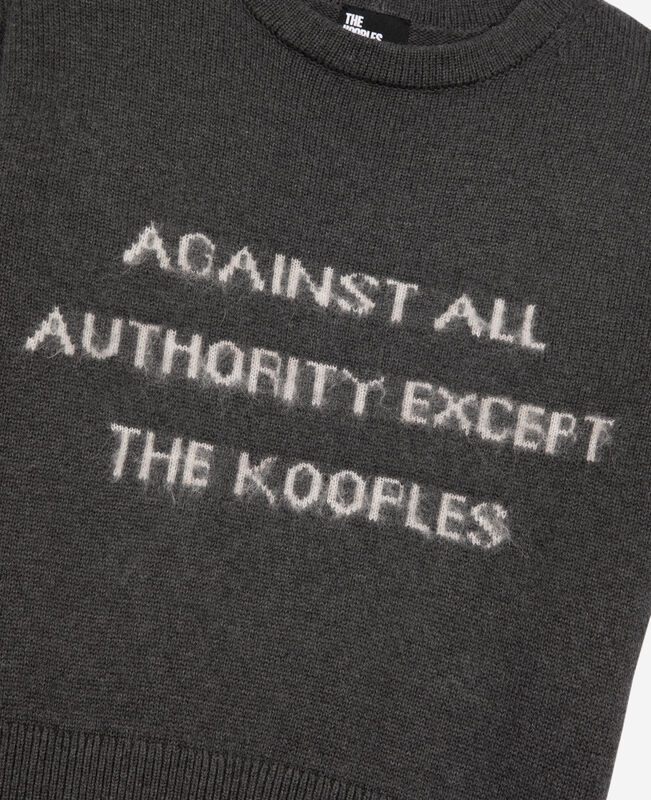 The Kooples FEMME MIDDLE GREY MEL/WHITE pull manches courtes sérigraphie