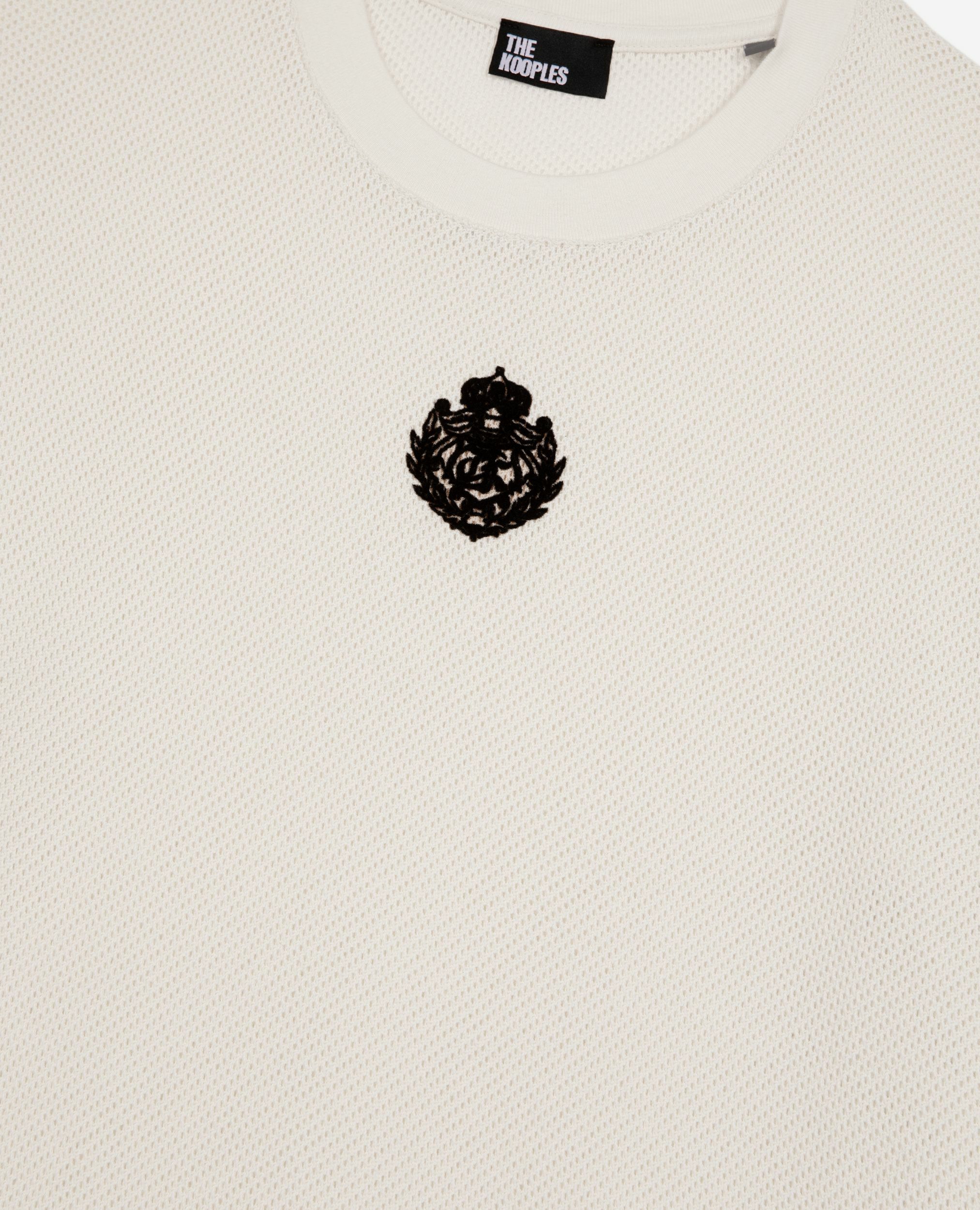 T-shirt avec blason en nid d'abeille écru, ECRU, hi-res image number null