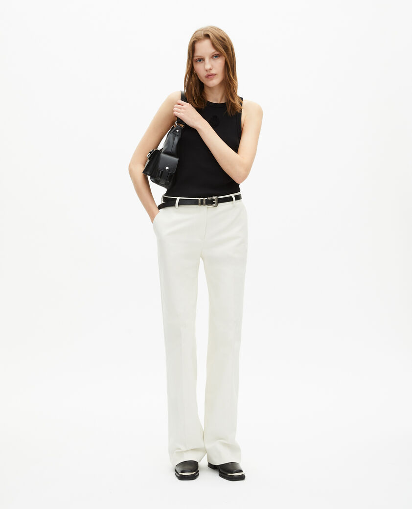The Kooples DAMEN WHITE weite anzughose aus ecrufarbener baumwolle
