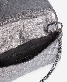 The Kooples FEMME GUN METAL pochette héritage small en cuir gunmetal