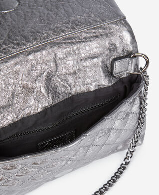 The Kooples DAMEN GUN METAL kleine gunmetal pochette aus leder