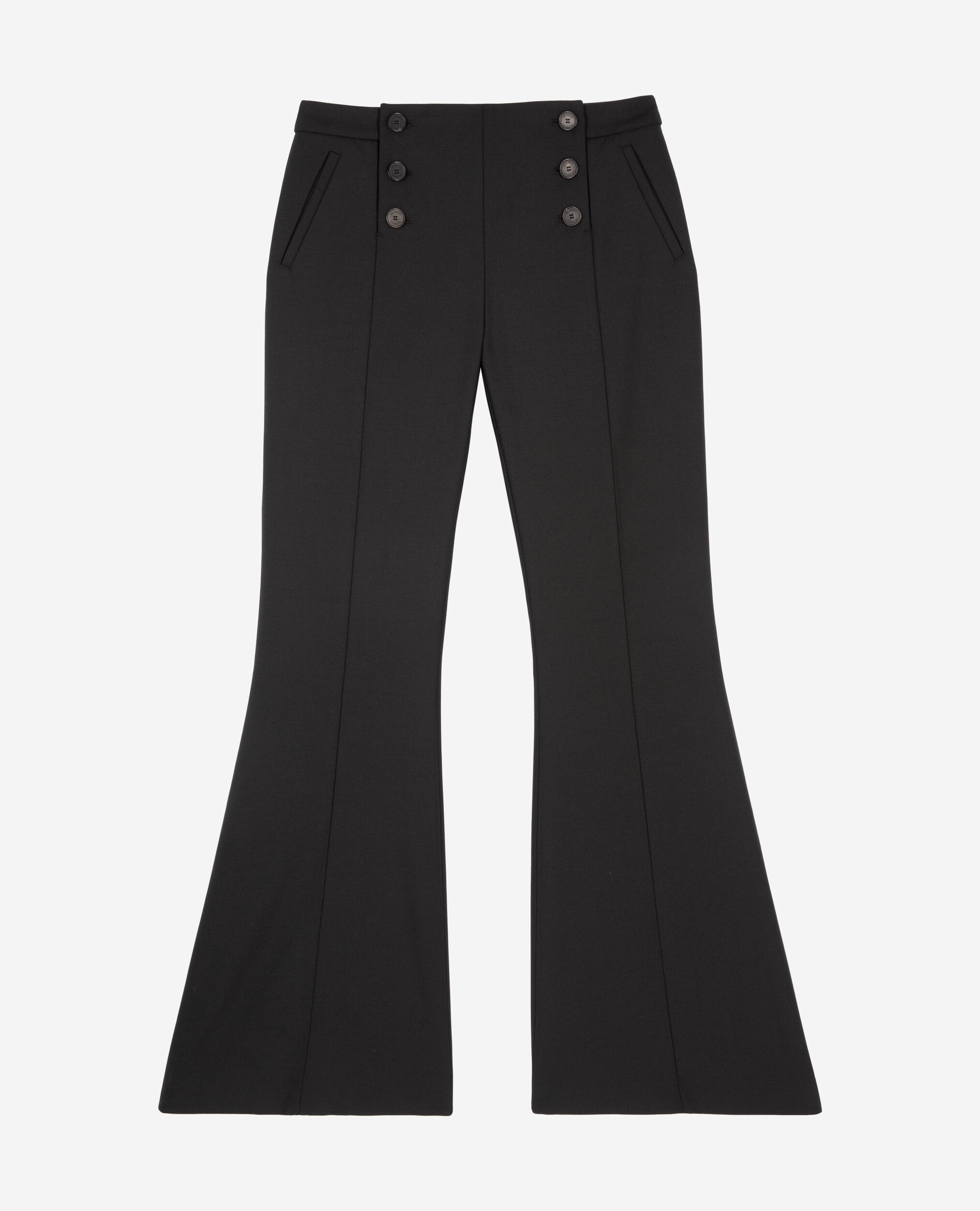 Pantalon flare noir, BLACK, hi-res image number null
