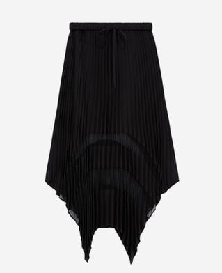 The Kooples MUJER BLACK falda larga plisada con encaje negro
