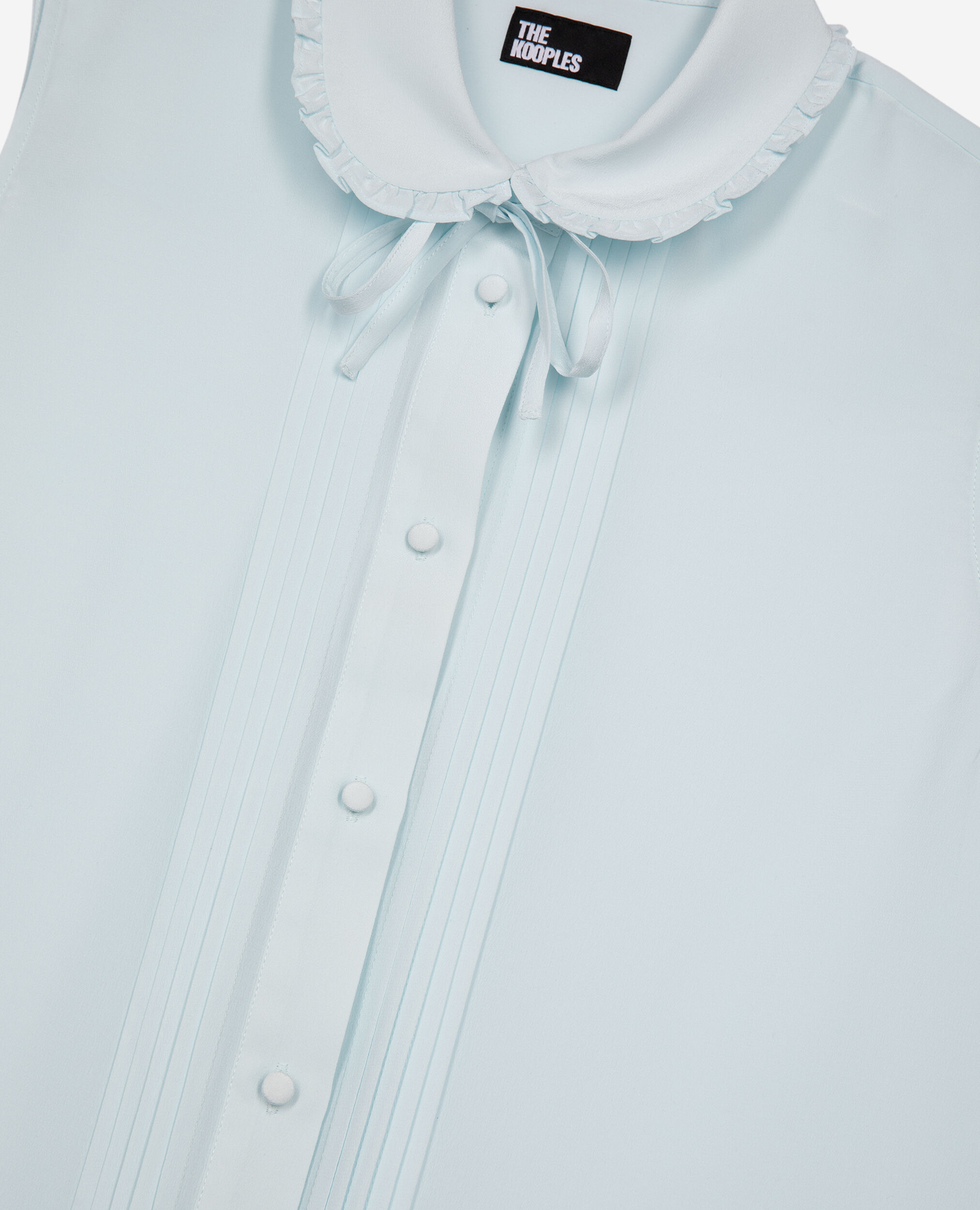 Chemise sans manches en soie bleu clair, BABY BLUE, hi-res image number null