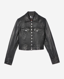The Kooples FEMME BLACK blouson en cuir noir