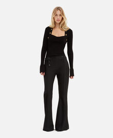 The Kooples FEMME BLACK pantalon flare noir