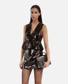 The Kooples FEMME BLACK STONE top à sequins noir