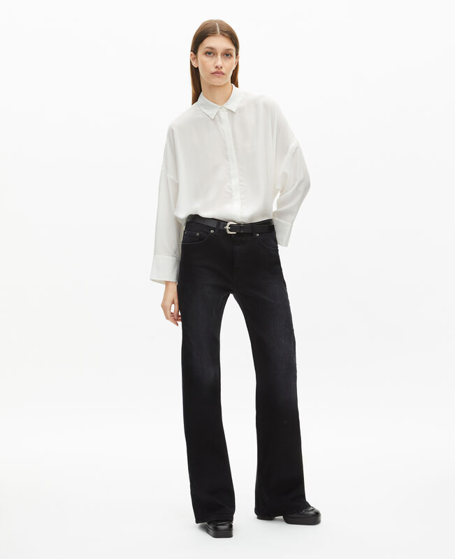 The Kooples FEMME WHITE chemise ample en soie lavée blanche