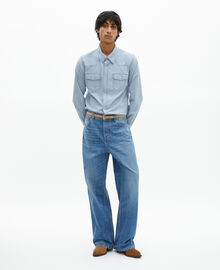 The Kooples HOMME BABY BLUE chemise en denim bleu clair