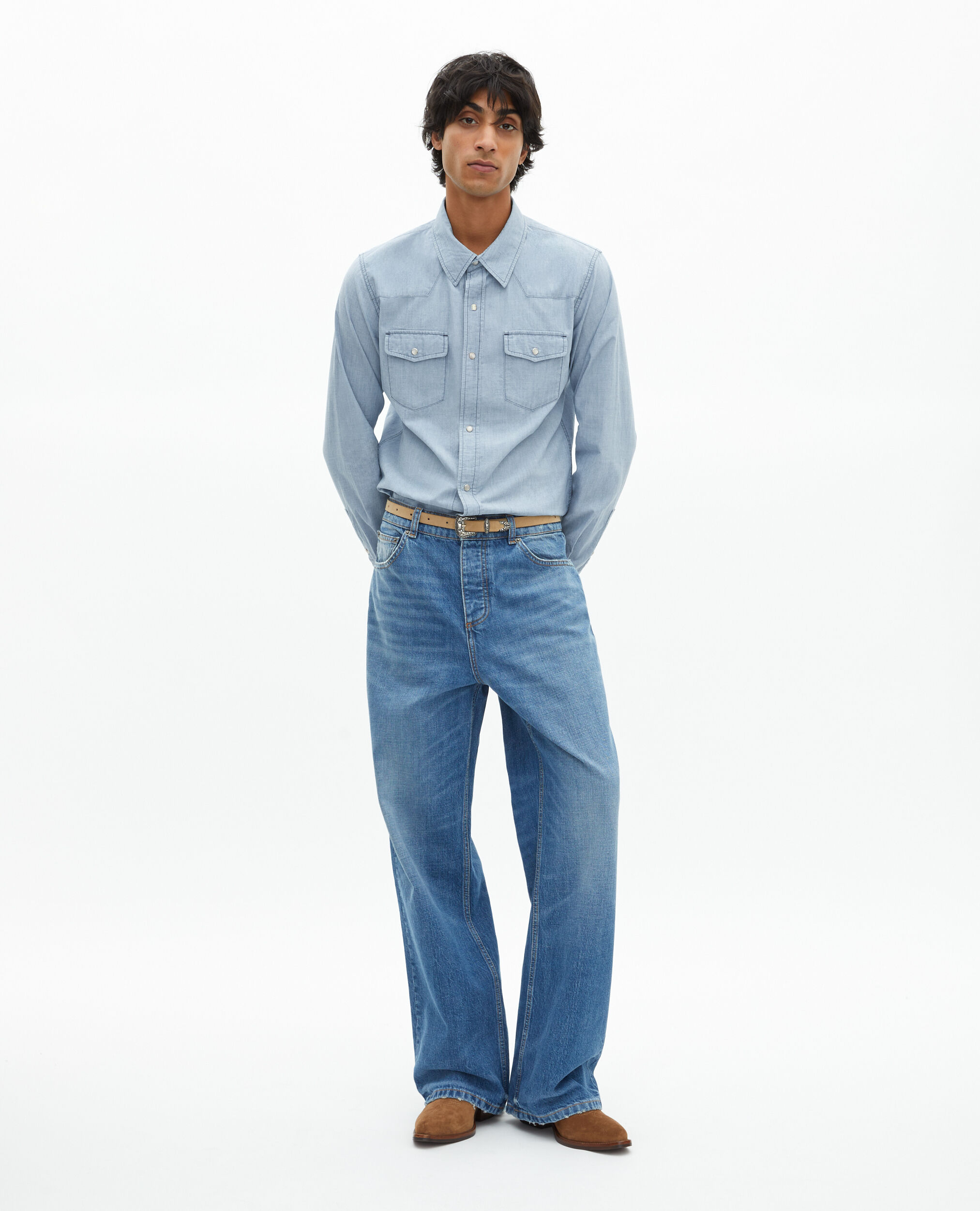 Chemise en denim bleu clair, BABY BLUE, hi-res image number null