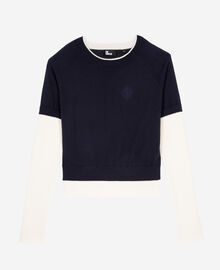 The Kooples FEMME DARK NAVY-ECRU pull bleu marine et ecru