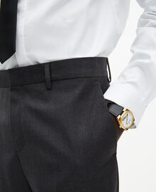 The Kooples HOMME GREY pantalon de costume en laine ajusté gris