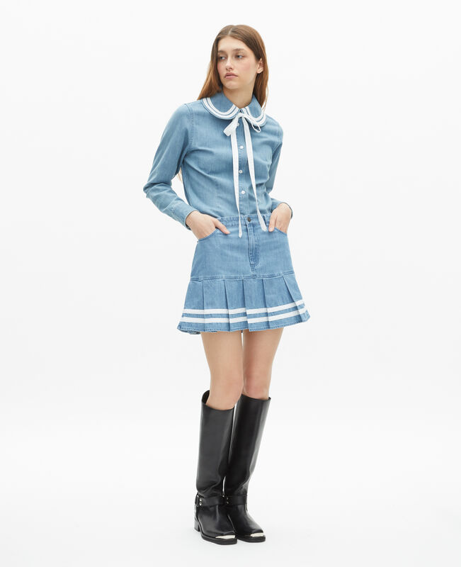 The Kooples FEMME BABY BLUE chemise col claudine en denim