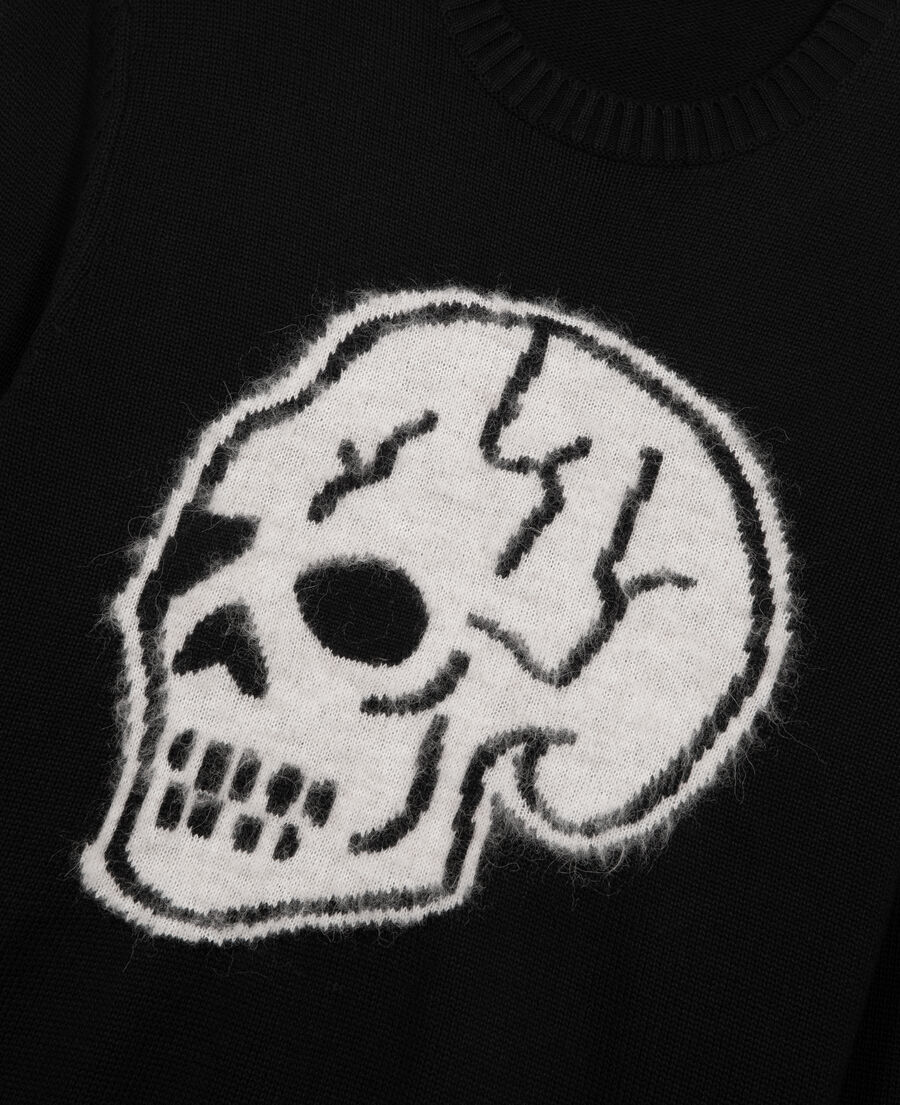 The Kooples MEN BLACK-ECRU black skull sweater