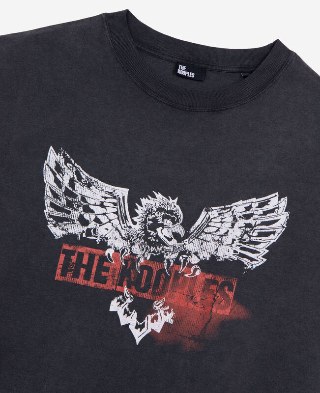 The Kooples HOMME BLACK WASHED t-shirt avec sérigraphie aigle noir