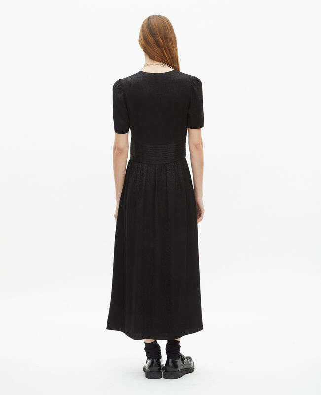 The Kooples FEMME BLACK robe longue en jacquard noire