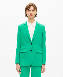 The Kooples FEMME GREEN veste tailleur verte en crêpe