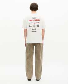 The Kooples HOMME ECRU t-shirt oversize avec sérigraphie écru