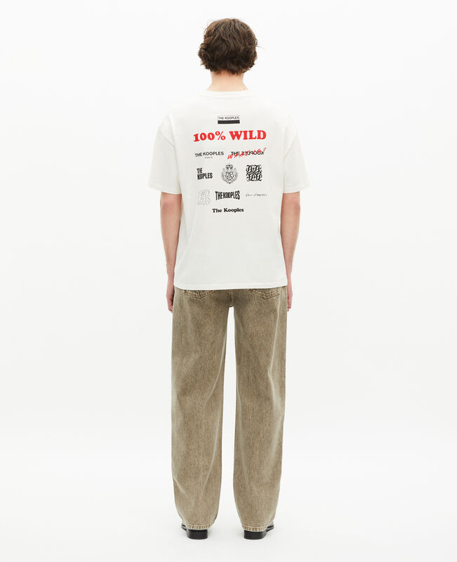 The Kooples HOMME ECRU t-shirt oversize avec sérigraphie écru