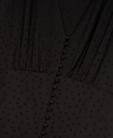 The Kooples FEMME BLACK robe longue à pois en jacquard noire