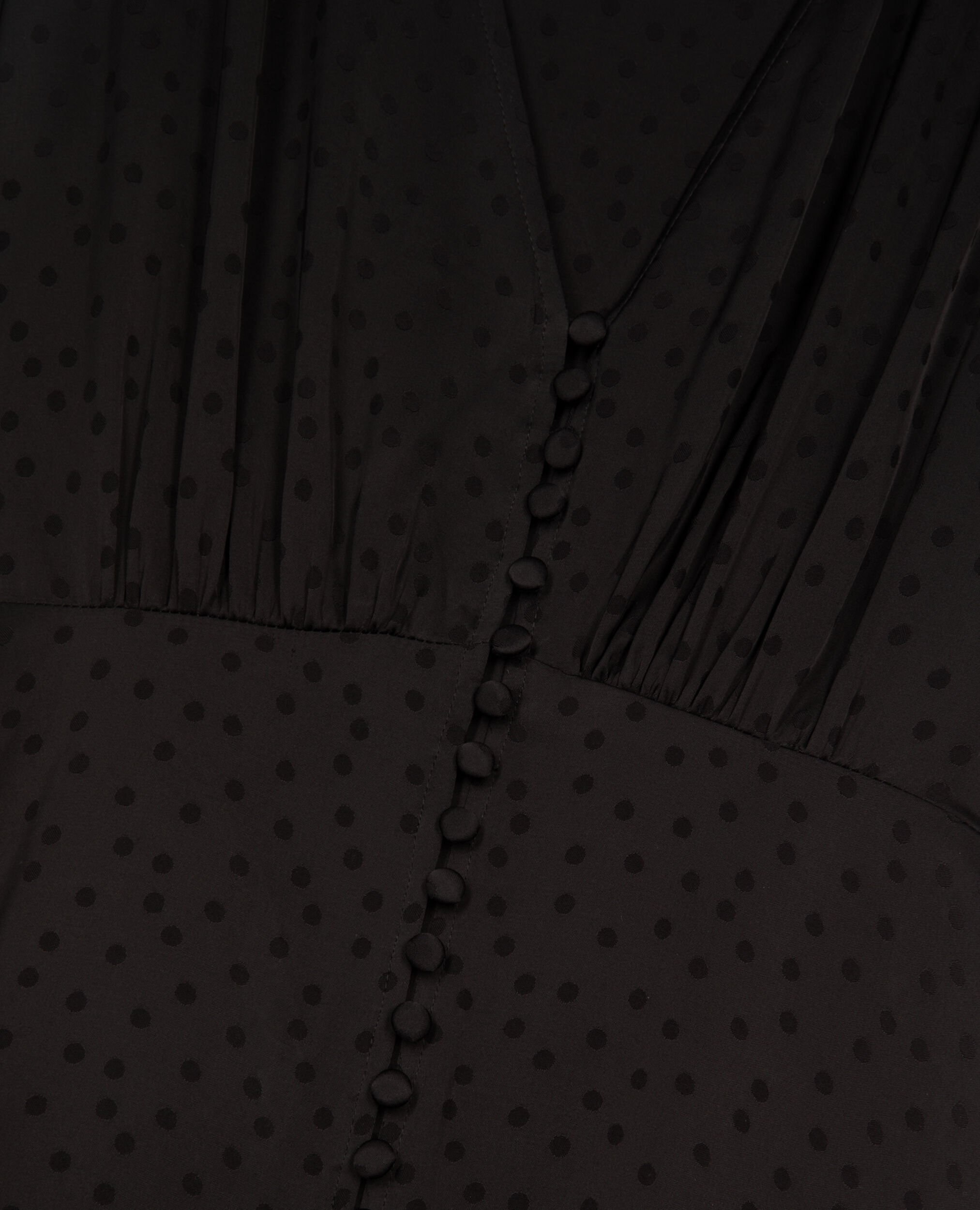 Robe longue à pois en jacquard noire, BLACK, hi-res image number null