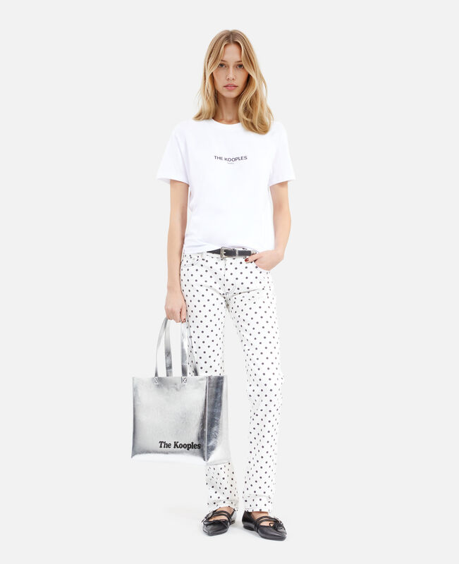 The Kooples FEMME SILVER sac cabas effet cuir argenté