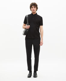 The Kooples HOMME BLACK polo en coton piqué noir