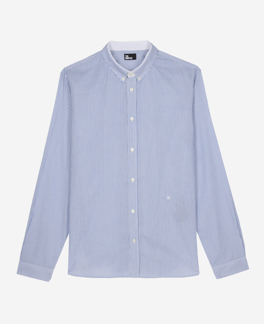 The Kooples MEN BLUE WHITE blue striped formal shirt