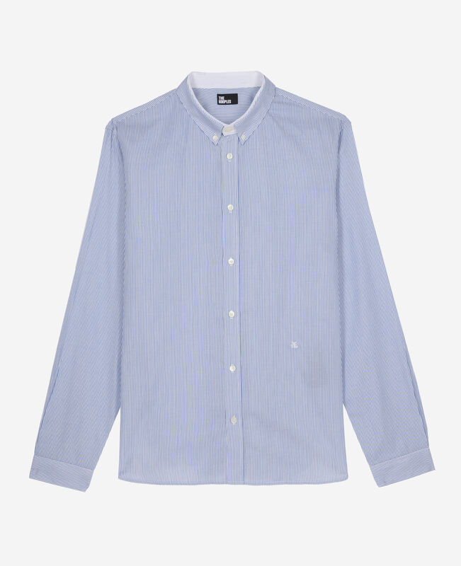 The Kooples HOMME BLUE WHITE chemise formelle à rayures bleue