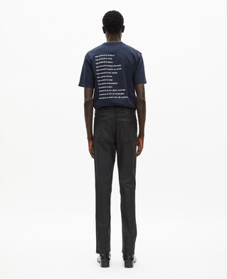 The Kooples HOMME BLACK jean slim effet cuir noir