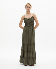 The Kooples FEMME KAKI STONE robe longue avec nœuds kaki