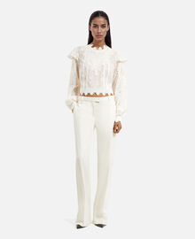 The Kooples FEMME ECRU pantalon de smoking large écru