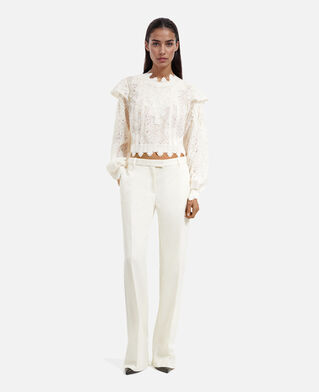 The Kooples WOMEN ECRU ecru wide-leg tuxedo pants