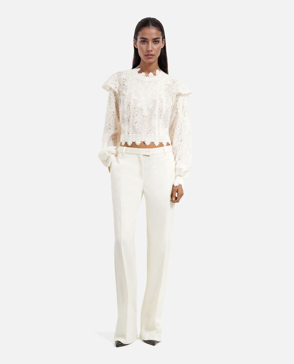 The Kooples FEMME null pantalon de smoking large écru