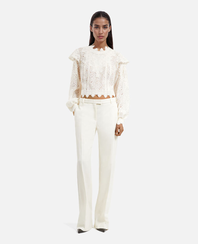 The Kooples FEMME ECRU pantalon de smoking large écru