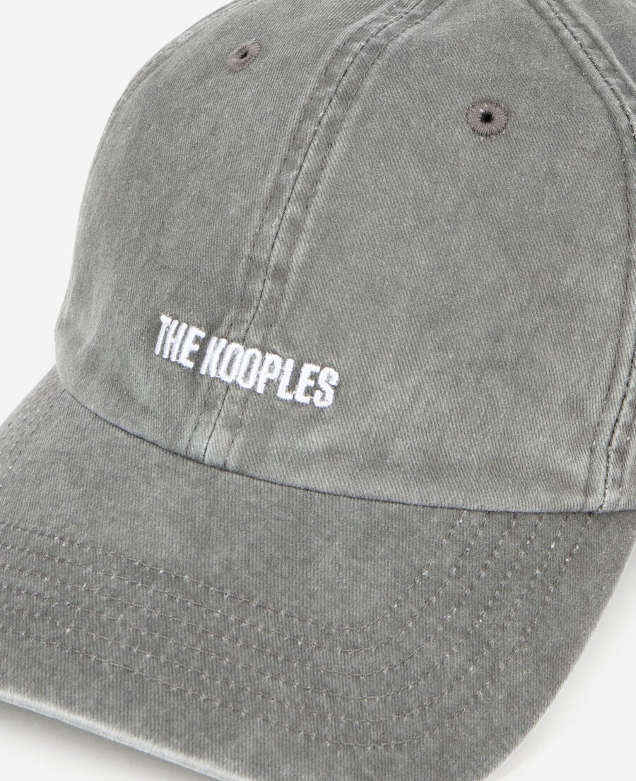 The Kooples MIXTE BLACK WASHED casquette logo brodé noire